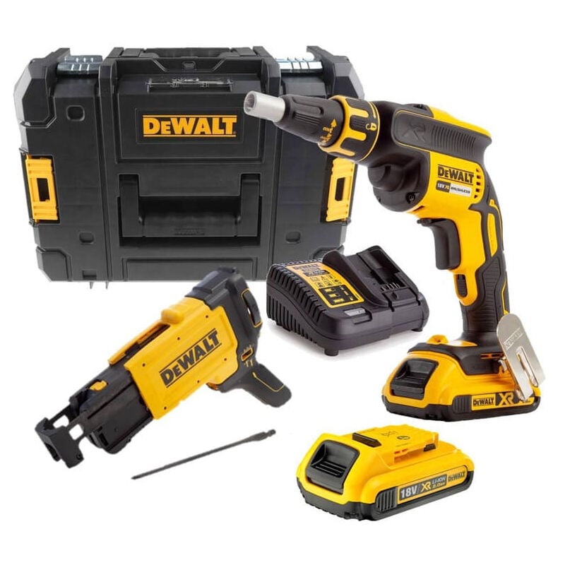 foto del prodotto dewalt avvitatore cartongesso 18v 2,0 ah 2 batterie caricabatterie dcf620d2k