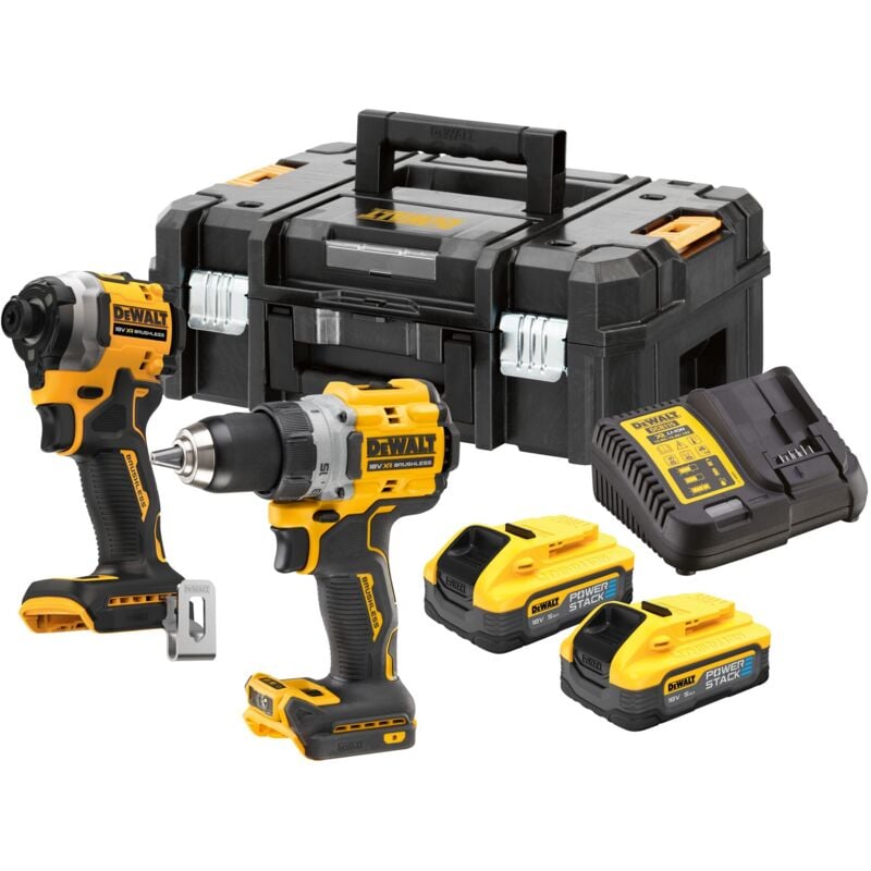 foto del prodotto dewalt batteria combinata dck2051h2t dcd800 dcf850, 2x 5.0ah powerstack caricatore