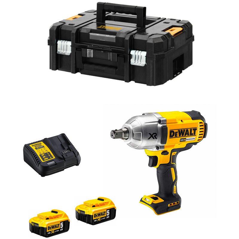 foto del prodotto dewalt boulonneuse chocs brushless 18v 950nm 2 batteries li ion 5ah chargeur coffret tstak dcf899p2