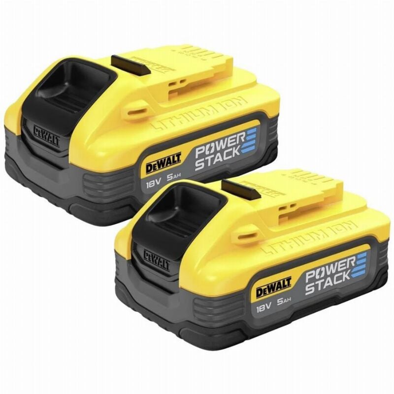 foto del prodotto dewalt confezione 2 batterie powerstack xr 2 batterie 18v 5ah dcbp518h2 xj