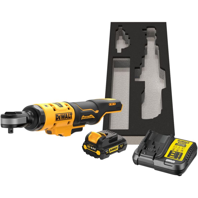 foto del prodotto dewalt cricchetto a batteria dcf503l1g, 3 8 , 12v, 1x 3,0 ah versione g e caricabatterie