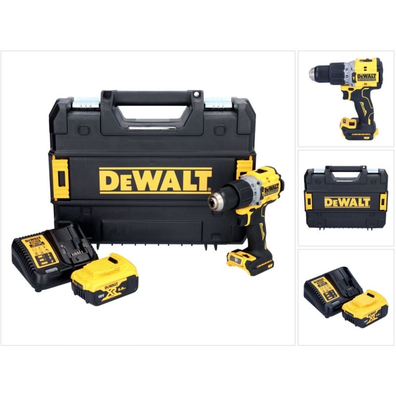 foto del prodotto dewalt dcd 805 p1t 18 v 90 nm brushless trapano avvitatore a percussione a batteria 1x batteria 5,0 ah caricabatterie tstak