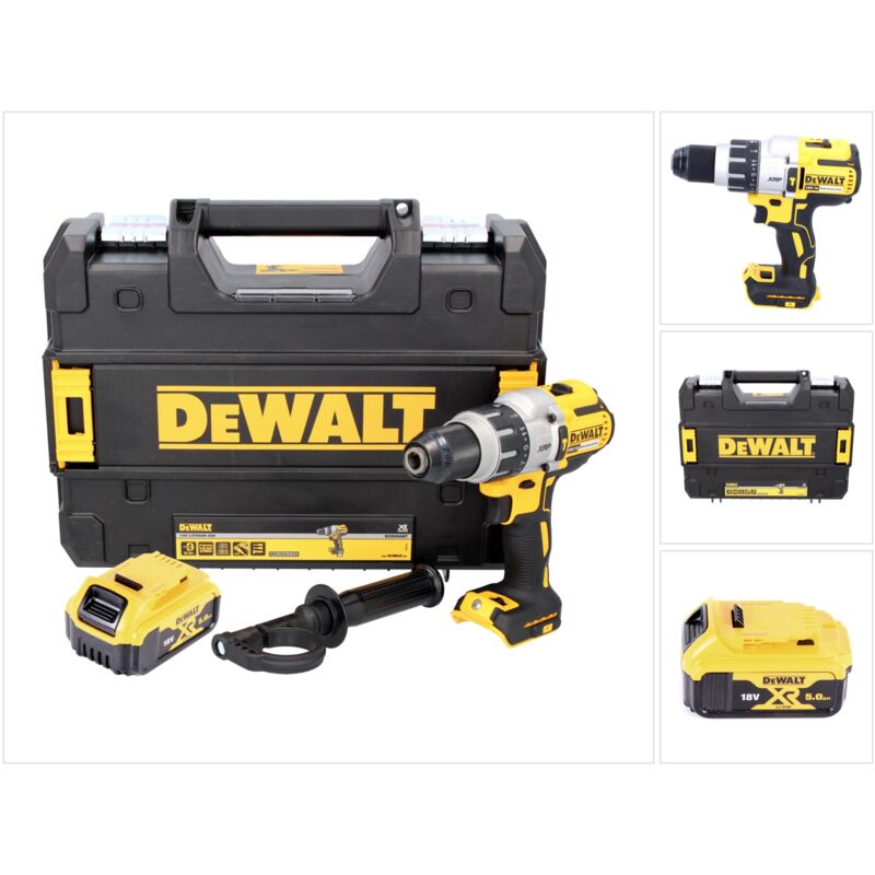 foto del prodotto dewalt dcd 996 nt trapano avvitatore con percussione a batteria 18v 95nm brushless in valigetta tstak 1x batteria 5,0 ah senza