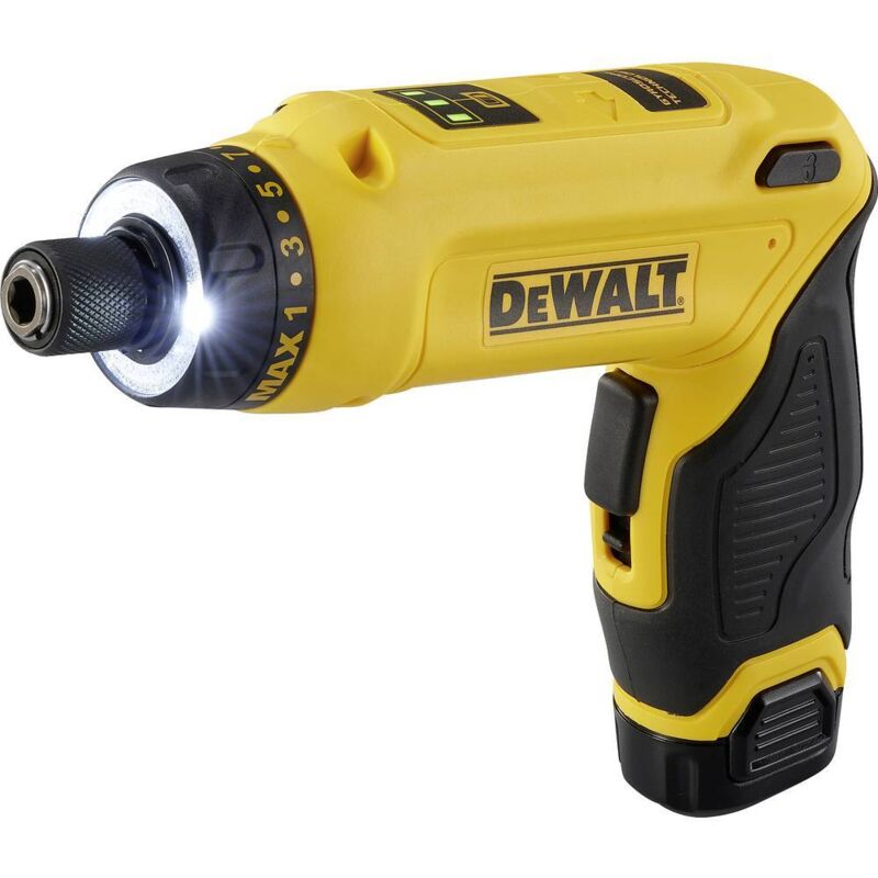 foto del prodotto dewalt dcf680g2 avvitatore a batteria con manico pieghevole 7.2 v dc 1.0 ah li ion