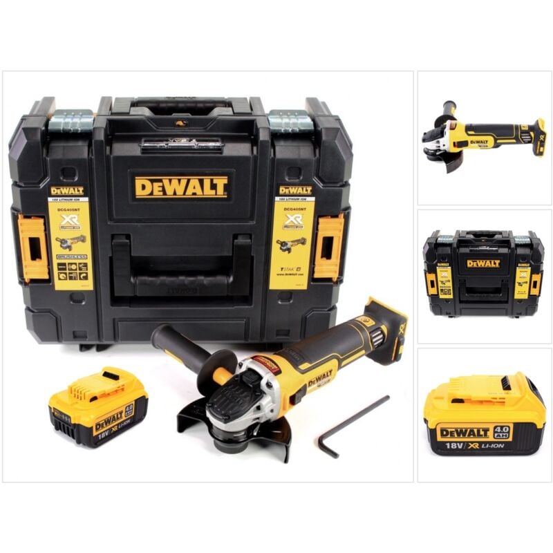 foto del prodotto dewalt dcg 405 18 v 125 mm smerigliatrice a batteria brushless in valigetta tstak 1x batteria 4,0 ah senza caricatore
