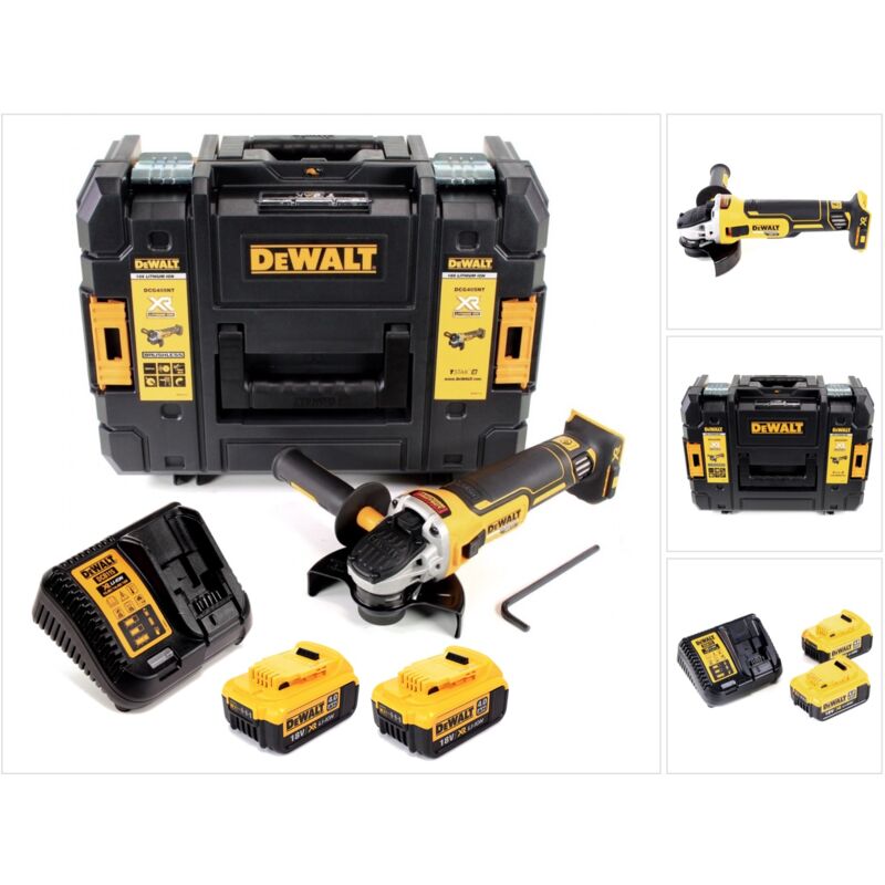 foto del prodotto dewalt dcg 405 m2 18 v 125 mm smerigliatrice a batteria brushless in valigetta tstak 2x batterie 4,0 ah caricatore