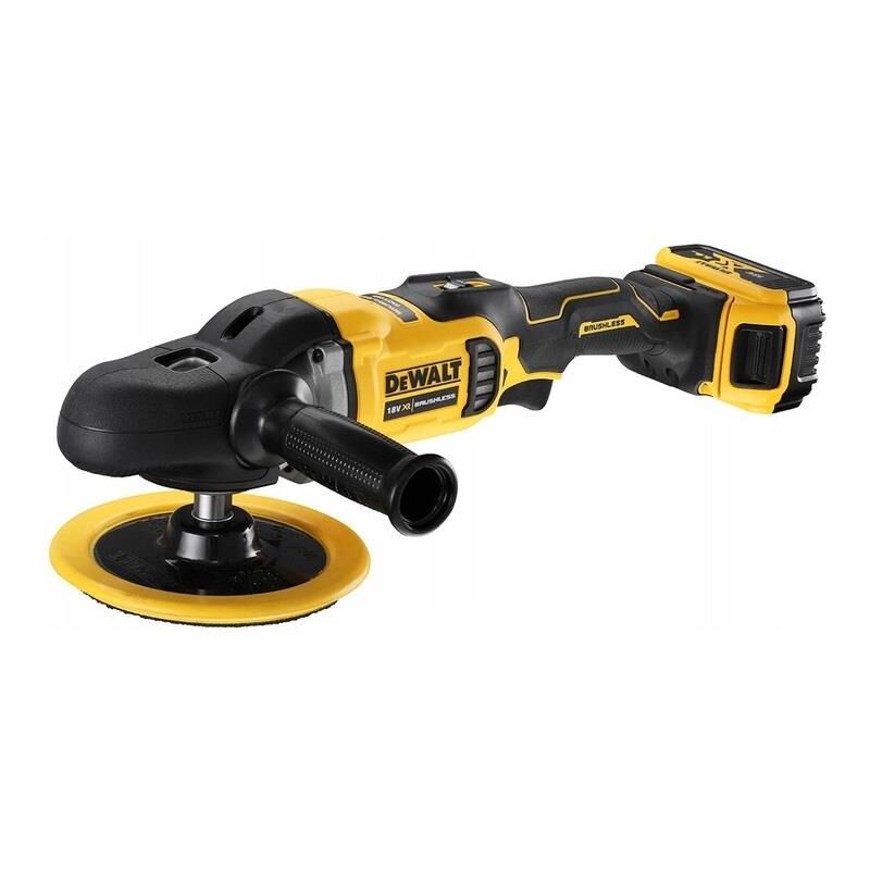 foto del prodotto dewalt dcm849p2 qw dcm849p2 qw polisher for brushless metal xr 18v 180mm rotary con 2 batterie agli ioni di litio da 5ah con custodia tstak ii, 90