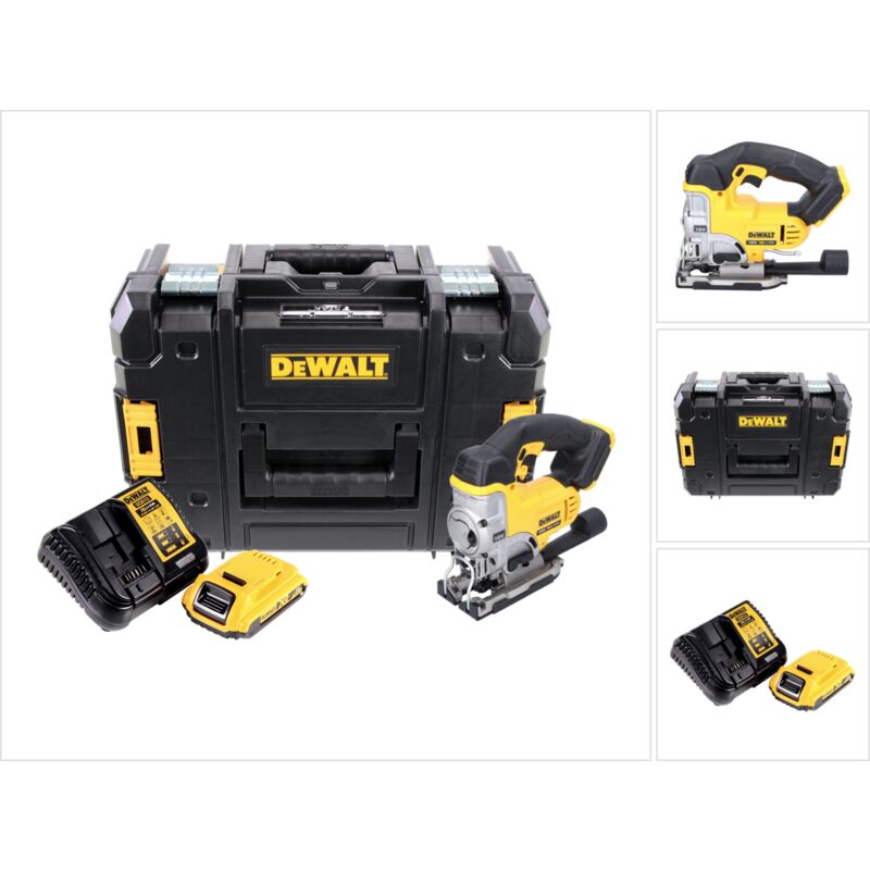 foto del prodotto dewalt dcs 331 d1 seghetto alternativo a batteria 18v xr in valigetta tstak 1x batteria dcb 183 18v 2,0 ah caricabatterie dcb 115