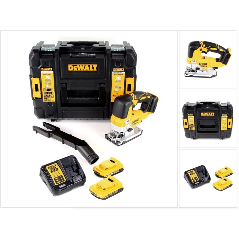 foto del prodotto dewalt dcs 334 d2 seghetto alternativo a batteria 18v in valigetta t stak 2x batterie 2,0ah caricabatterie