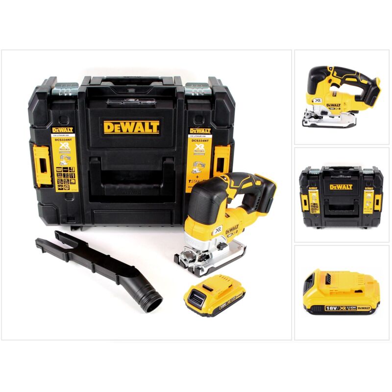 foto del prodotto dewalt dcs 334 nt seghetto alternativo a batteria 18v in valigetta t stak 1x batteria 2,0ah senza caricabatterie
