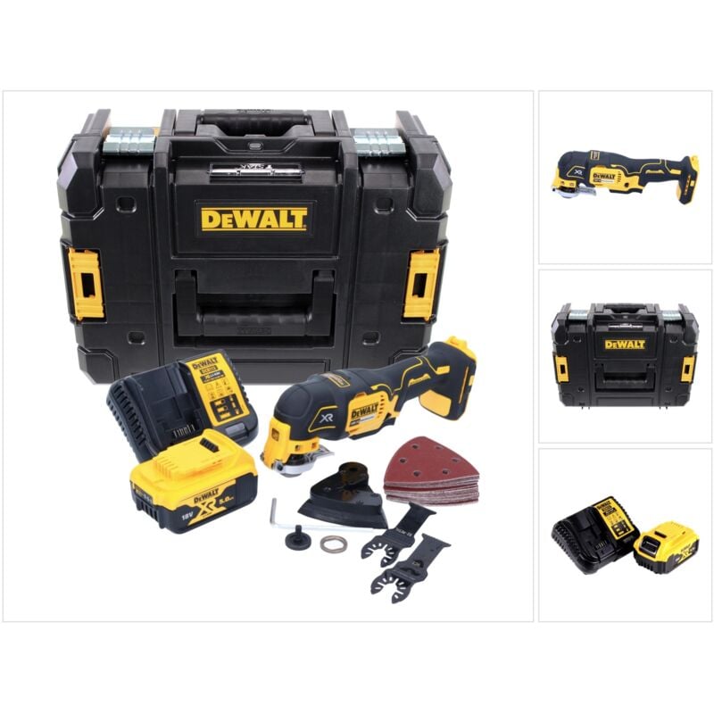 foto del prodotto dewalt dcs 355 d1 18v xr utensile multifunzione ad oscillazione a batteria in valigetta tstak kit 29 pezzi 1x batteria 5,0 ah caricatore