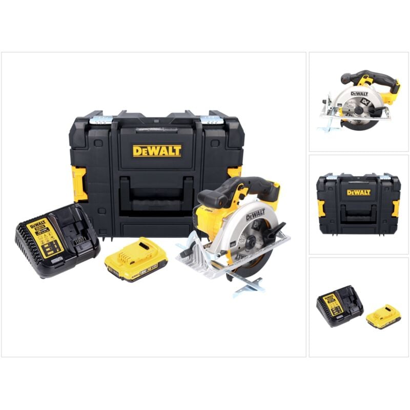 foto del prodotto dewalt dcs 391 d1 sega circolare a batteria 18v 165mm in valigetta tstak 1x batteria 2,0ah caricabatterie 1x lama per sega