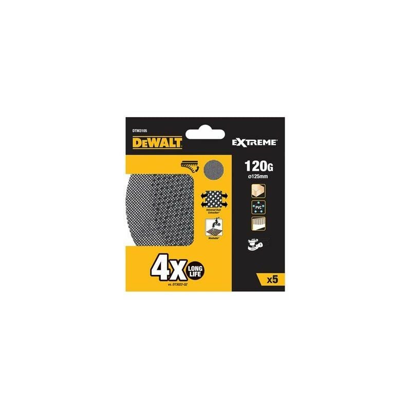 foto del prodotto dewalt dischi abrasivi 125 mm 120 g 5 unit 