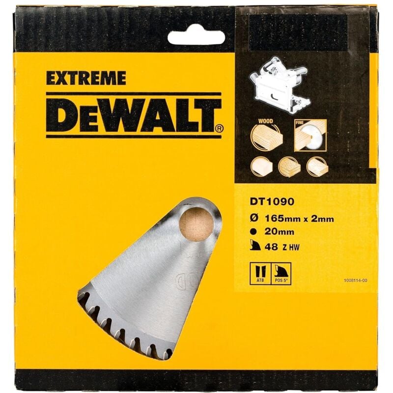 foto del prodotto dewalt dt1090 qz lama sega ad affondamento 165x20 mm 48t legno