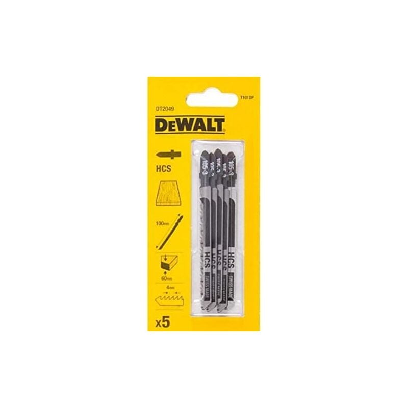 foto del prodotto dewalt dt2049 qz lama seghetto alternativo hcs 100x4mm 5 pz legno