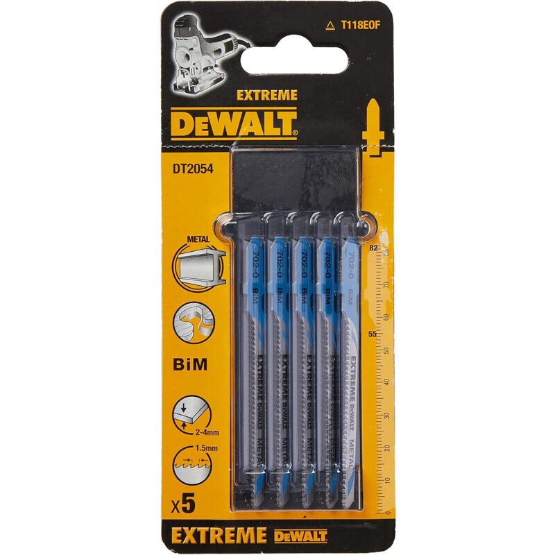 foto del prodotto dewalt dt2054 qz lama seghetto alternativo hss 83mm 1,5mm 5pz metallo