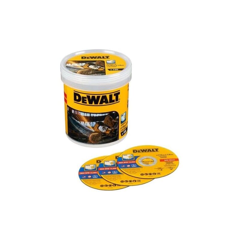 foto del prodotto dewalt dt20599 qz dischi taglio smerigliatrice 115x1mm inox 100pz metallo