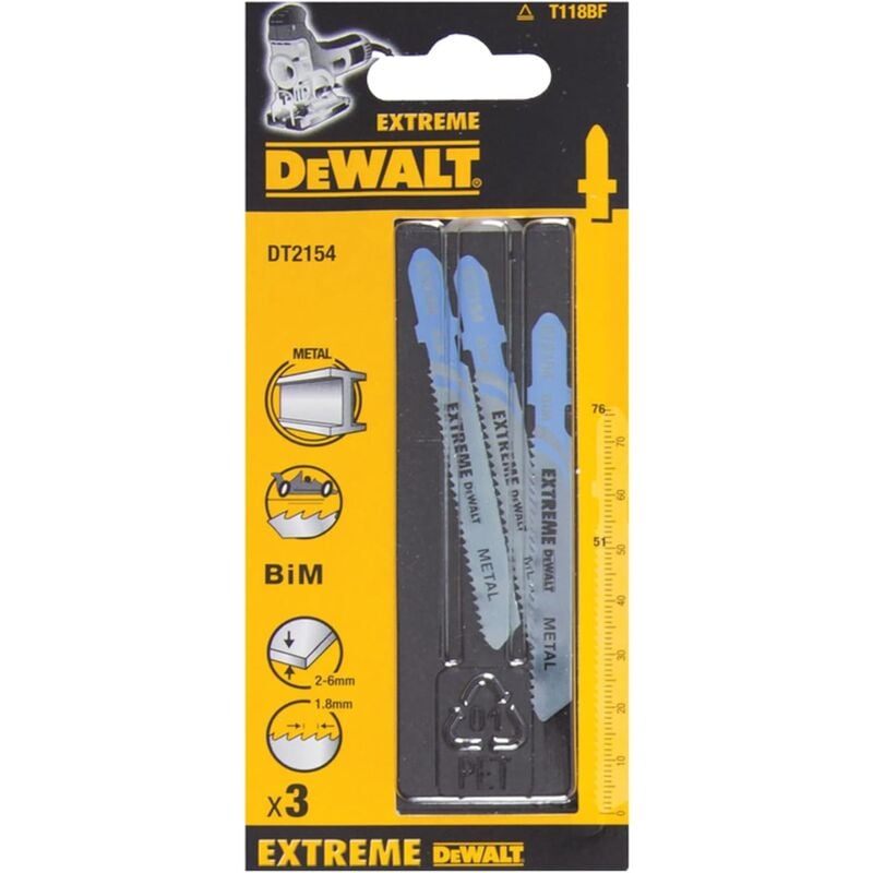 foto del prodotto dewalt dt2154 qz lama seghetto alternativo per metallo 86.5x1.7 mm 3 pezzi