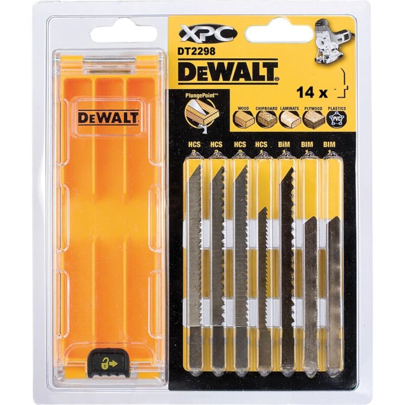 foto del prodotto dewalt dt2298 qz set 14 lame seghetto alternativo xpc legno