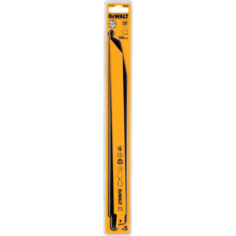 foto del prodotto dewalt dt2355 qz lama sega diritta in bi metallo 305mm 14 tpi 5 pezzi