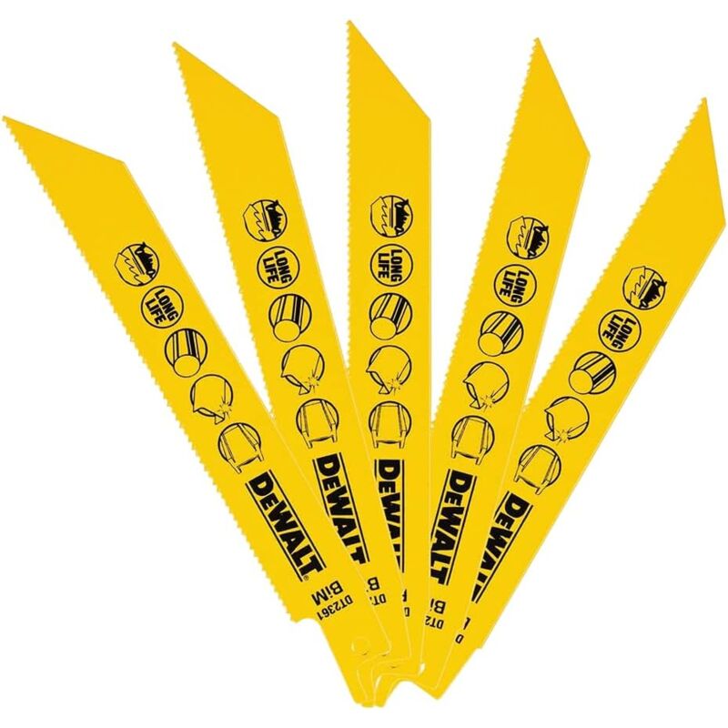 foto del prodotto dewalt dt2361 qz lama sega diritta bim 152 mm 14tpi metallo 5 pezzi