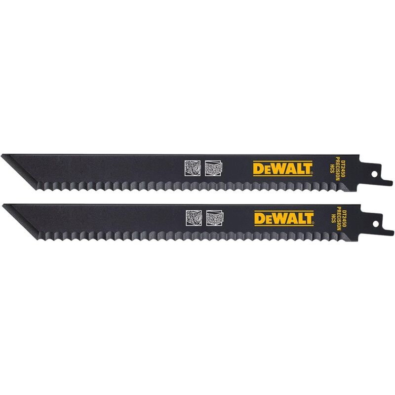 foto del prodotto dewalt dt2450 qz lama seghetto alternativo tct 225mm 6tpi 2pz materiali isolanti