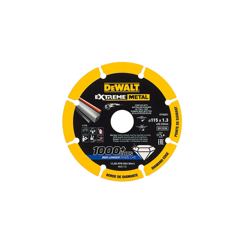 foto del prodotto dewalt dt40252 qz disco diamantato taglio smerigliatrice 125 x 22.23 x 1.3mm