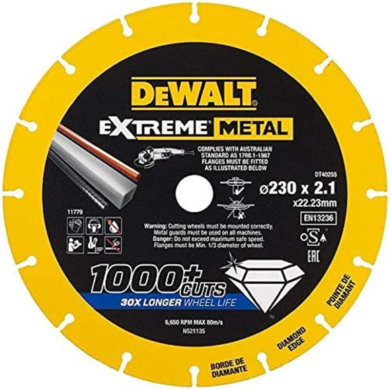 foto del prodotto dewalt dt40255 qz disco diamantato taglio smerigliatrice 230 x 22,23 x 1,5 mm