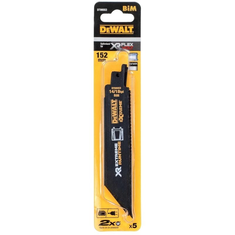 foto del prodotto dewalt dt99553 qz lama sega diritta 152mm 5 pezzi metalli