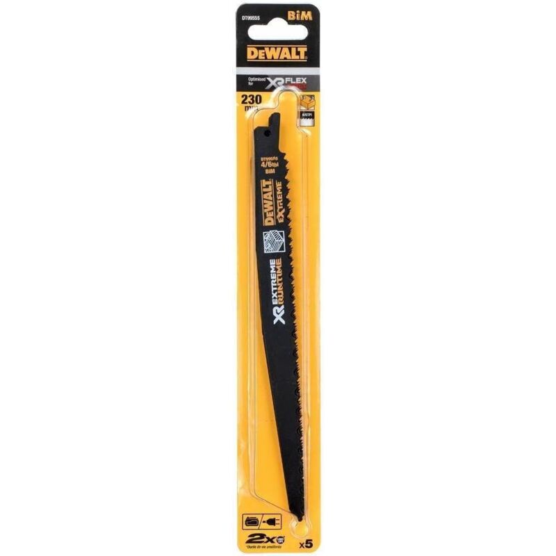 foto del prodotto dewalt dt99555 qz lama sega diritta bim 4 6tpi 230 mm legno chiodato 5 pezzi