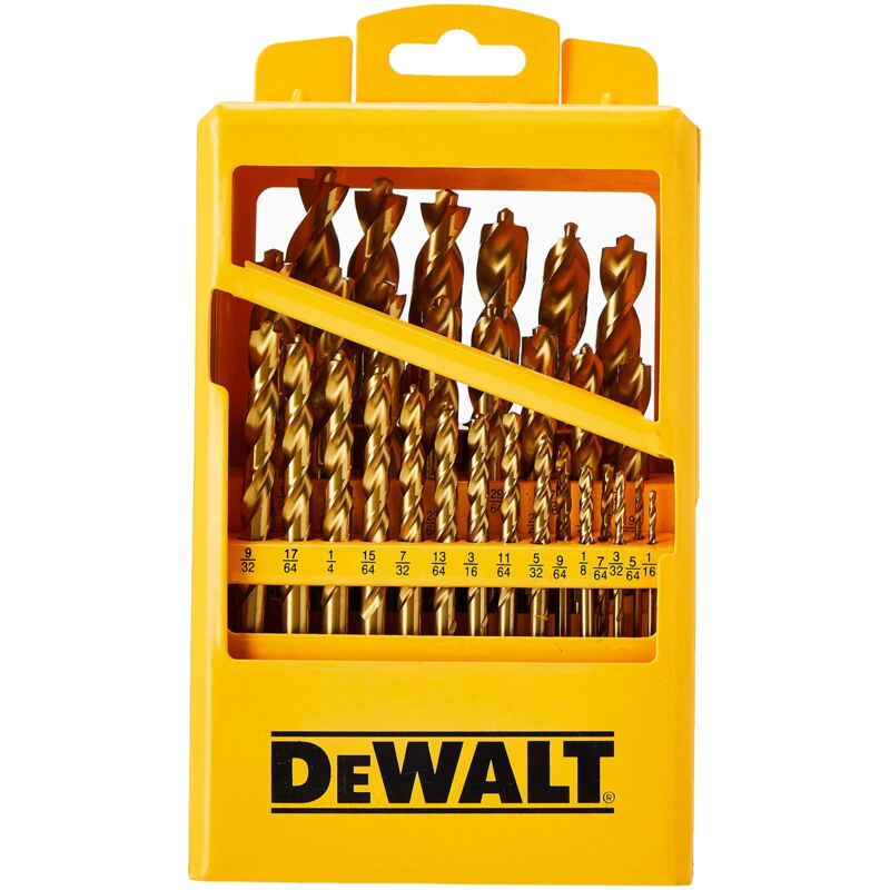 foto del prodotto dewalt dw1369 set di punte per trapano in titanio con punta pilota, 29 pezzi