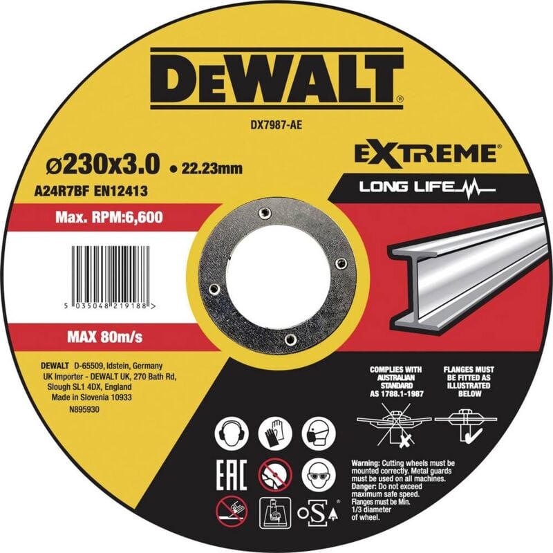 foto del prodotto dewalt dx7987 ae disco isolante 230 mm 1 pz. metallo, acciaio inox, ferro
