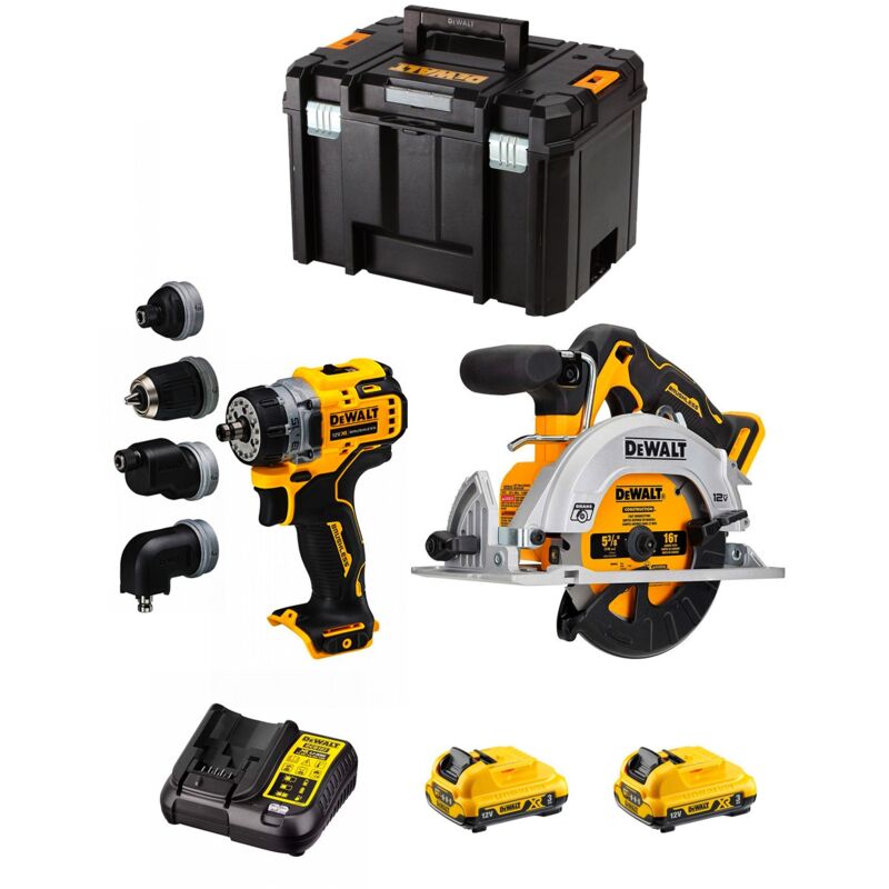 immagine 0 del prodotto dewalt kit d12k207 dcs512 dcd703 2 x 3,0 ah dcb107 tstak vi 