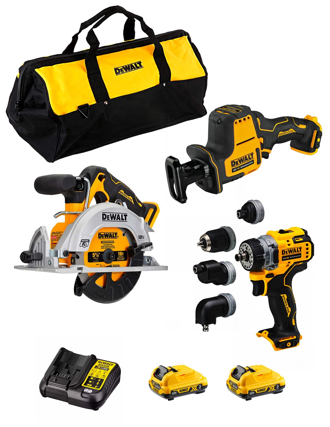 foto del prodotto dewalt kit d12k302 dcs512 dcs312 dcd703 2.. 8435587925422