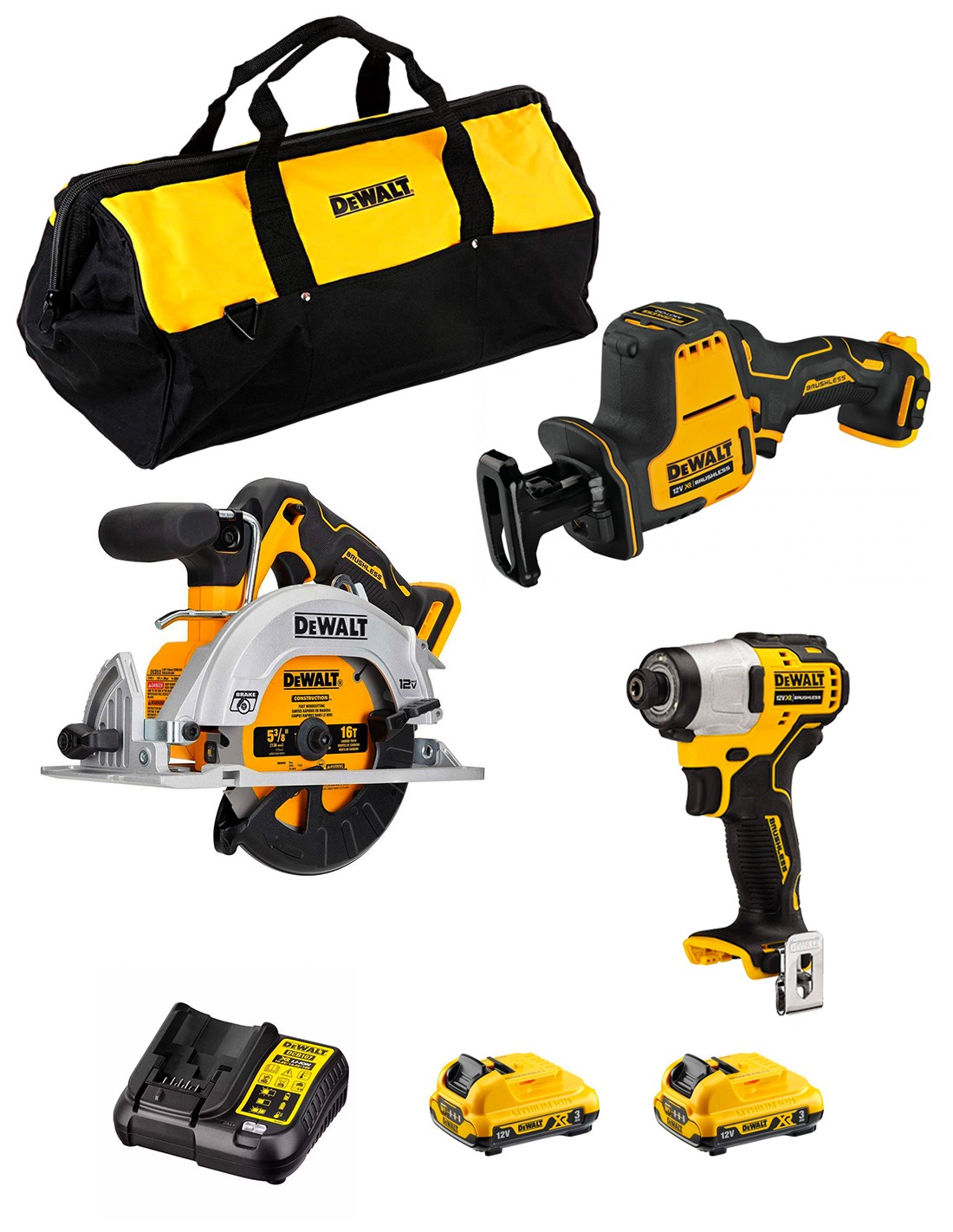 foto del prodotto dewalt kit d12k303 dcs512 dcs312 dcf801 2.. 8435587925439