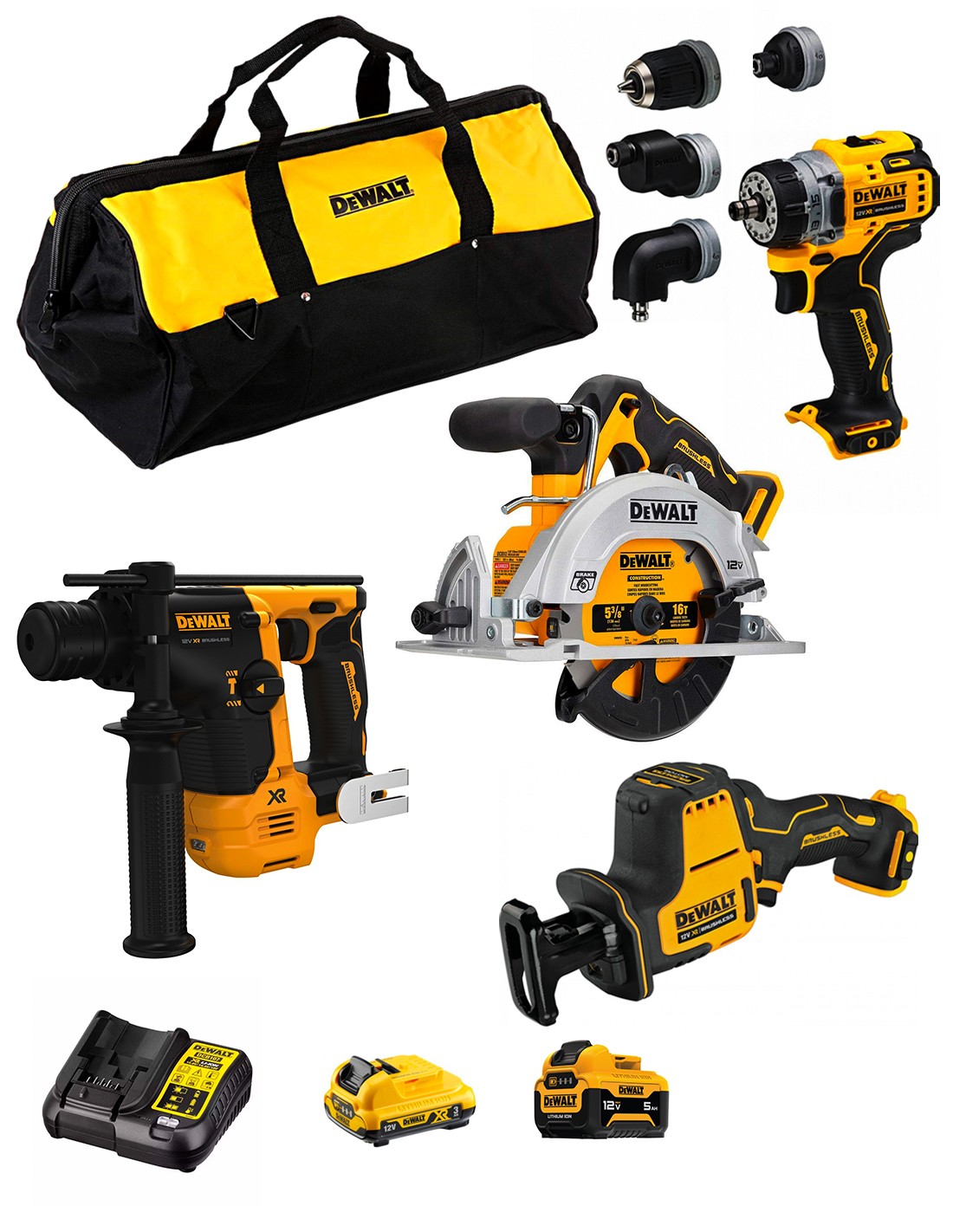 foto del prodotto dewalt kit d12k401 dcs512 dcs312 dcd703 .. 8435587925446
