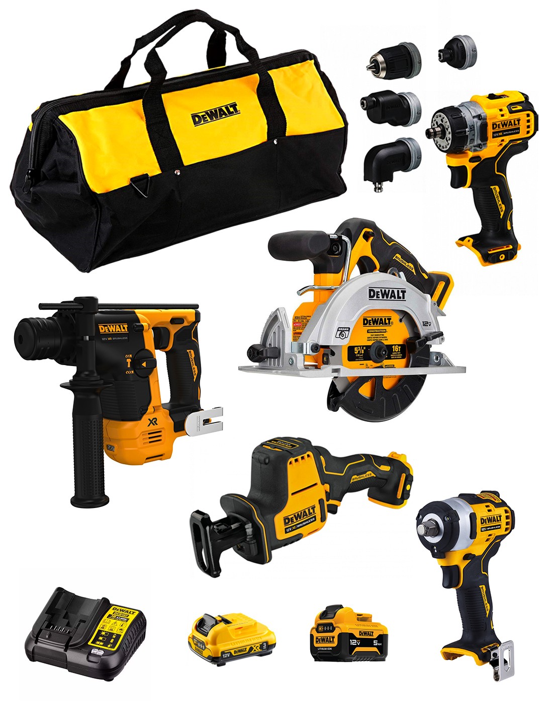 foto del prodotto dewalt kit d12k502 dcs512 dcs312 dcd703 .. 8435587925507