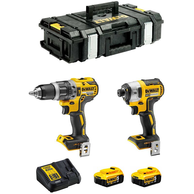 foto del prodotto dewalt kit dck266p2 dcd796 dcf887 2 x 5,0 ah dcb115 ds150 