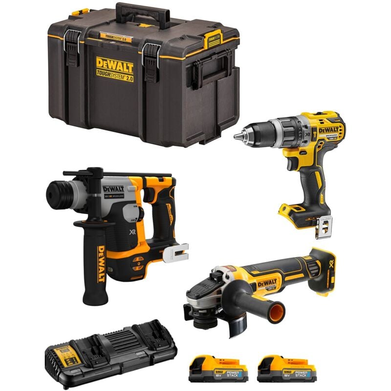 foto del prodotto dewalt kit dwk305ps dch172 dcd796 dcg405 2 x 1,7 ah dcb132 ds400 
