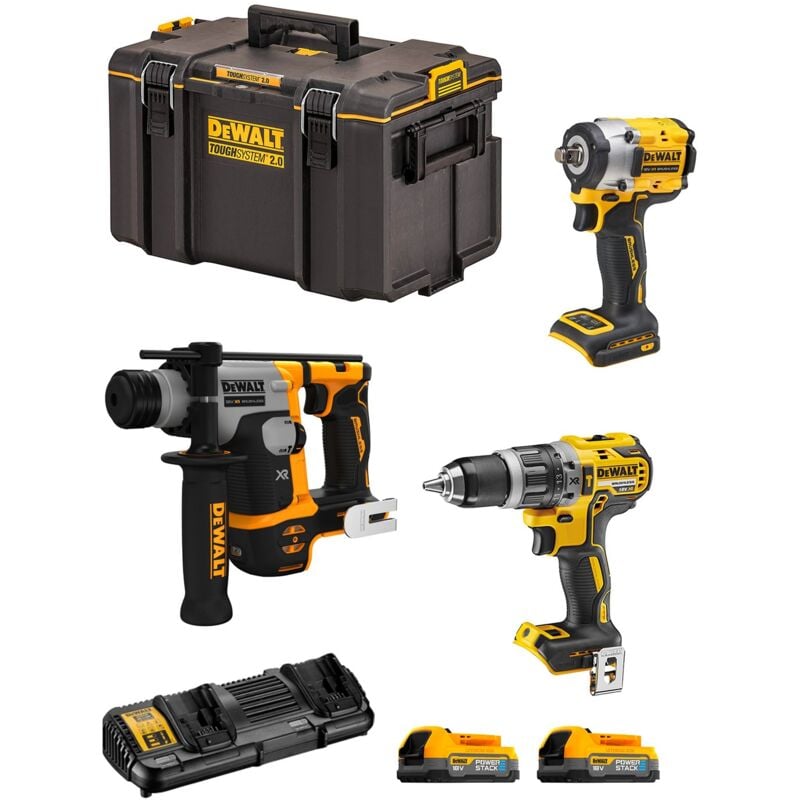 foto del prodotto dewalt kit dwk306ps dch172 dcf921 dcd796 2 x 1,7 ah dcb132 ds400 