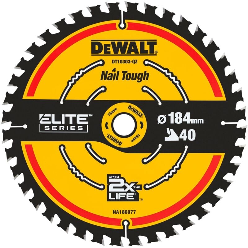 foto del prodotto dewalt lama circolare elite lama circolare extreme portatile 184x16x40 denti, dt10303 qz