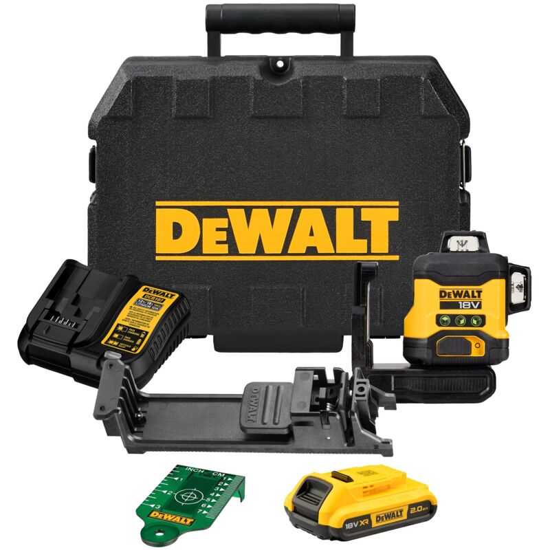foto del prodotto dewalt laser multilinea a batteria dcle34031d1, 3x360 , verde, 18v, 1x 2,0 ah caricatore