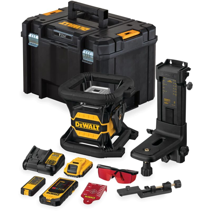 foto del prodotto dewalt laser rotante dce080d1rs, rosso 18v, 1x 2,0 ah e caricatore in tstak