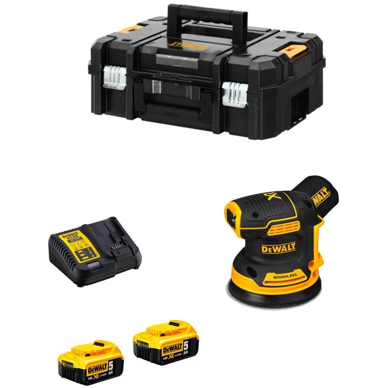 foto del prodotto dewalt levigatrice roto orbitale dcw210p2 2 x 5,0 ah dcb115 tstak ii 