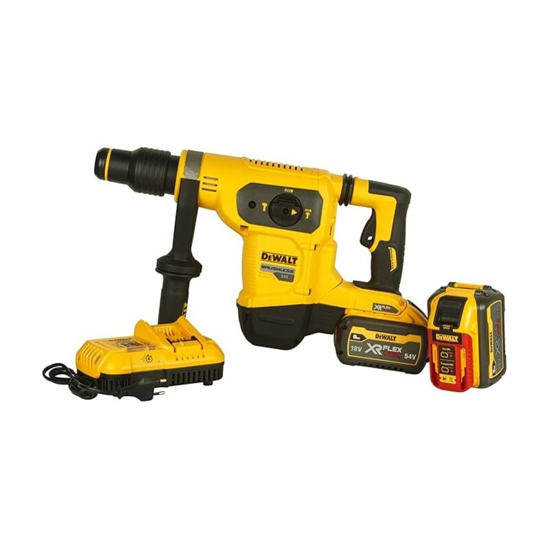 foto del prodotto dewalt martello xr flexvolt sds max 6,0j 54v 2 batterie 9,0 ah, caricabatterie, valigetta dch481x2