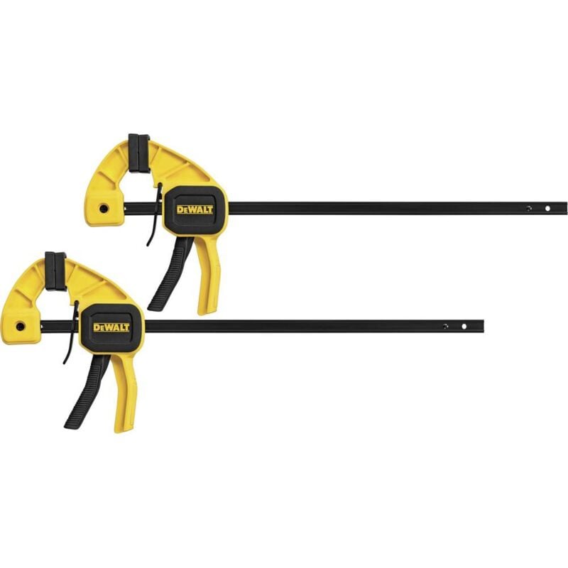 foto del prodotto dewalt morsetto a una mano 300 mm 12in 2e, forza di serraggio 45 kg dwht0 83158 apertura max. 40 mm