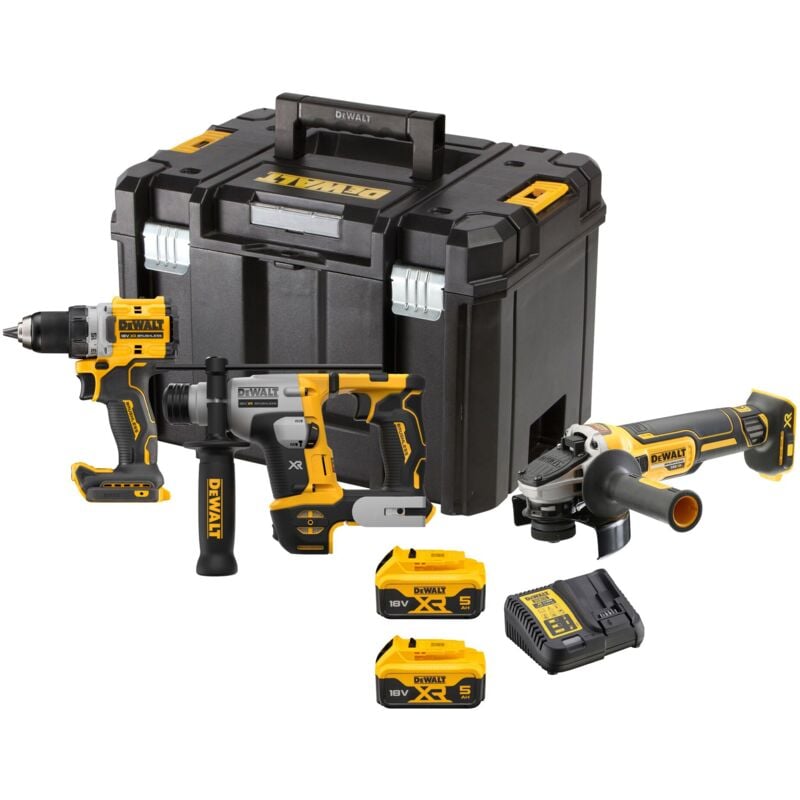 foto del prodotto dewalt pacchetto combinato dck355p2t 3 utensili, 2 batterie 18 volt 5 ah, caricabatterie e tstak