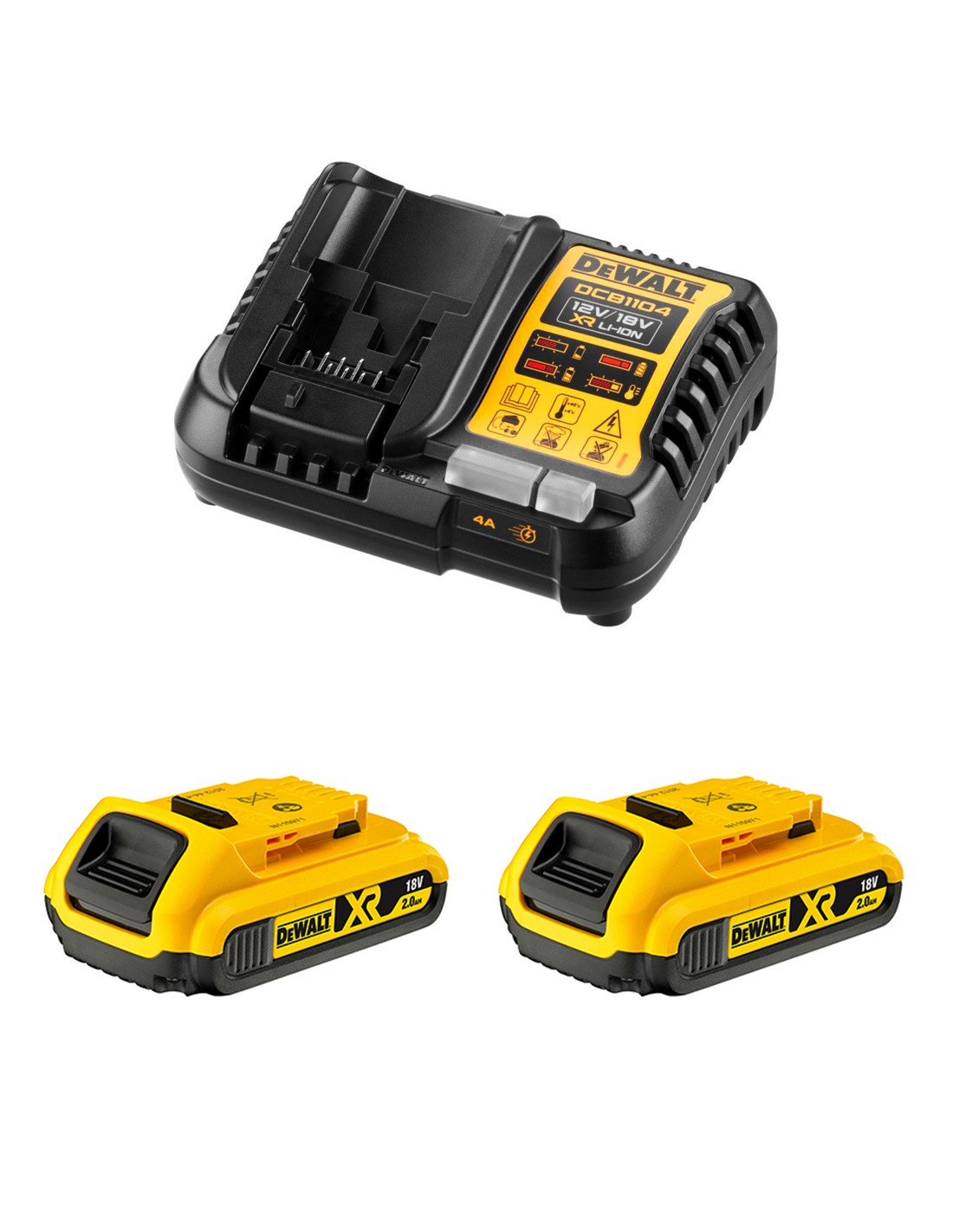foto del prodotto dewalt power set dcb1104d2 (2 x 2,0 ah + dcb1104) 5035048790021