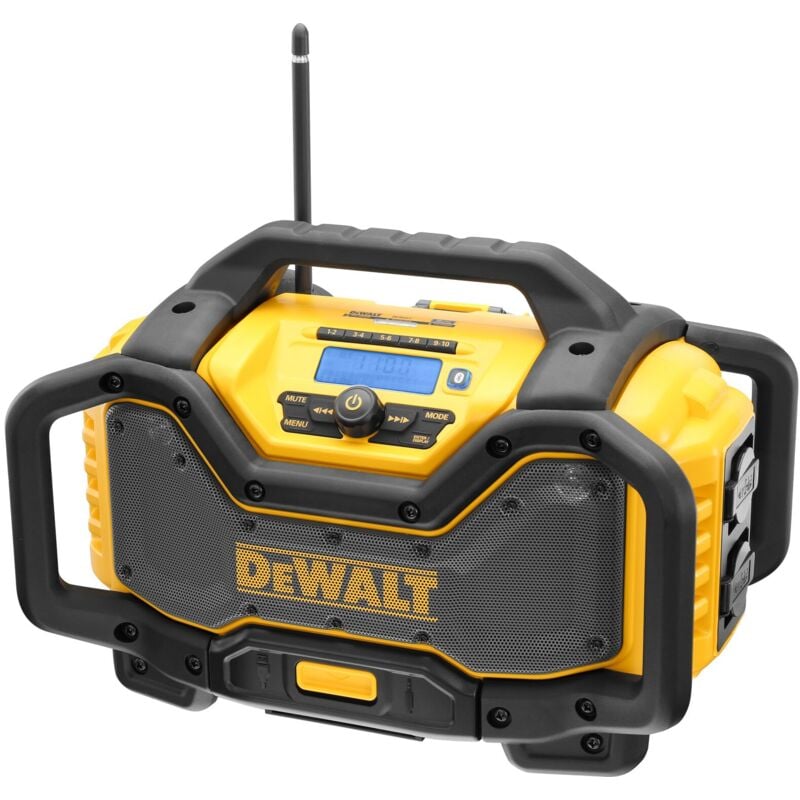 foto del prodotto dewalt radio a batteria dcr027 con funzione di ricarica bt dab senza batteria senza caricatore in confezione