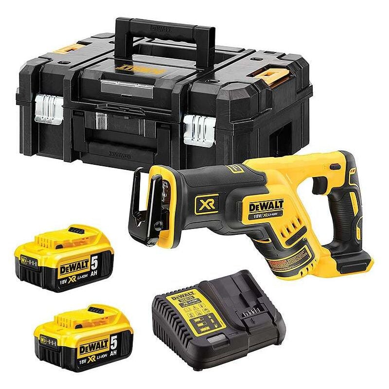 foto del prodotto dewalt scie sabre compacte 18v 2 batteries li ion 5ah chargeur coffret tstak dcs367p2